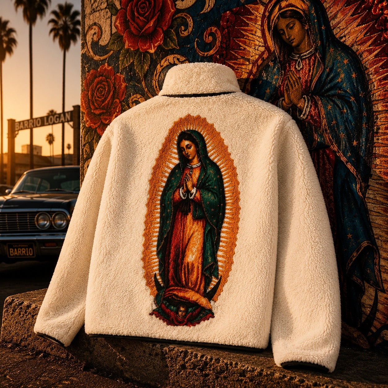 Virgen de Guadalupe Sherpa Jacket