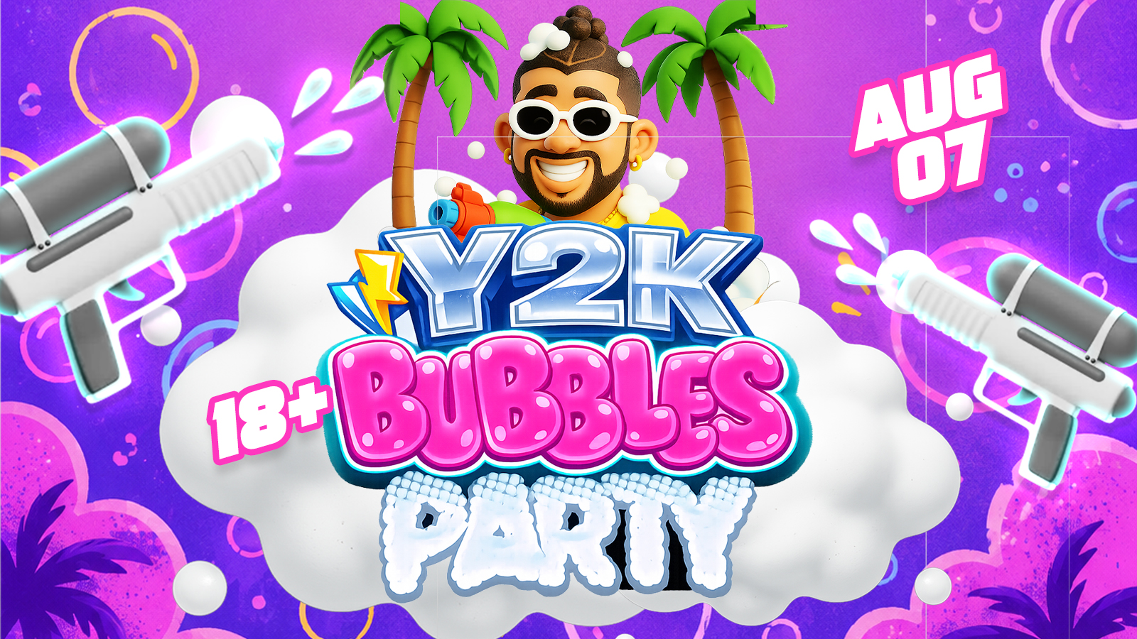 Y2K bubbles party — event flyer